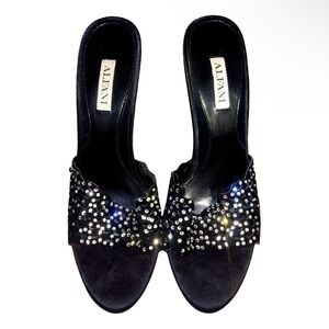 Alfani Black Mules with Bling- Vintage Spring 2006